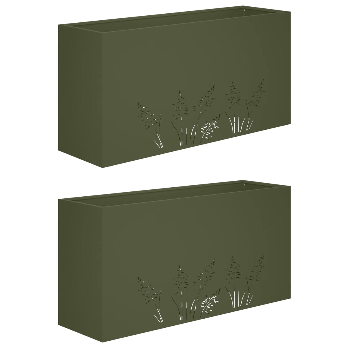 Vrtna saksija 2 kom. Maslinastozelena 100 x 30 x 49 cm