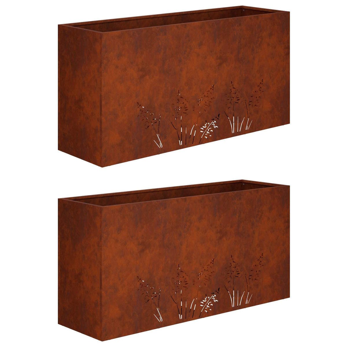 Vrtna saksija 2 kom. Rđa 100 x 30 x 49 cm Otporni čelik