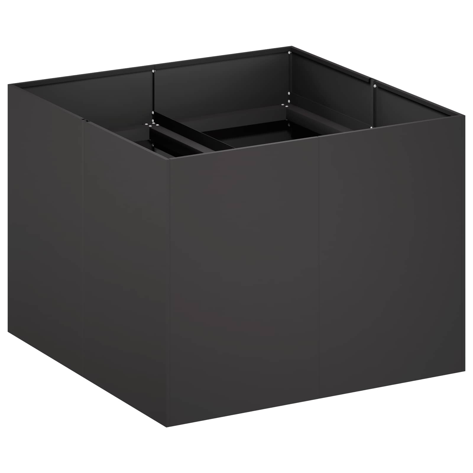 Vrtna saksija Crna 80 x 80 x 60 cm Čelična vrata