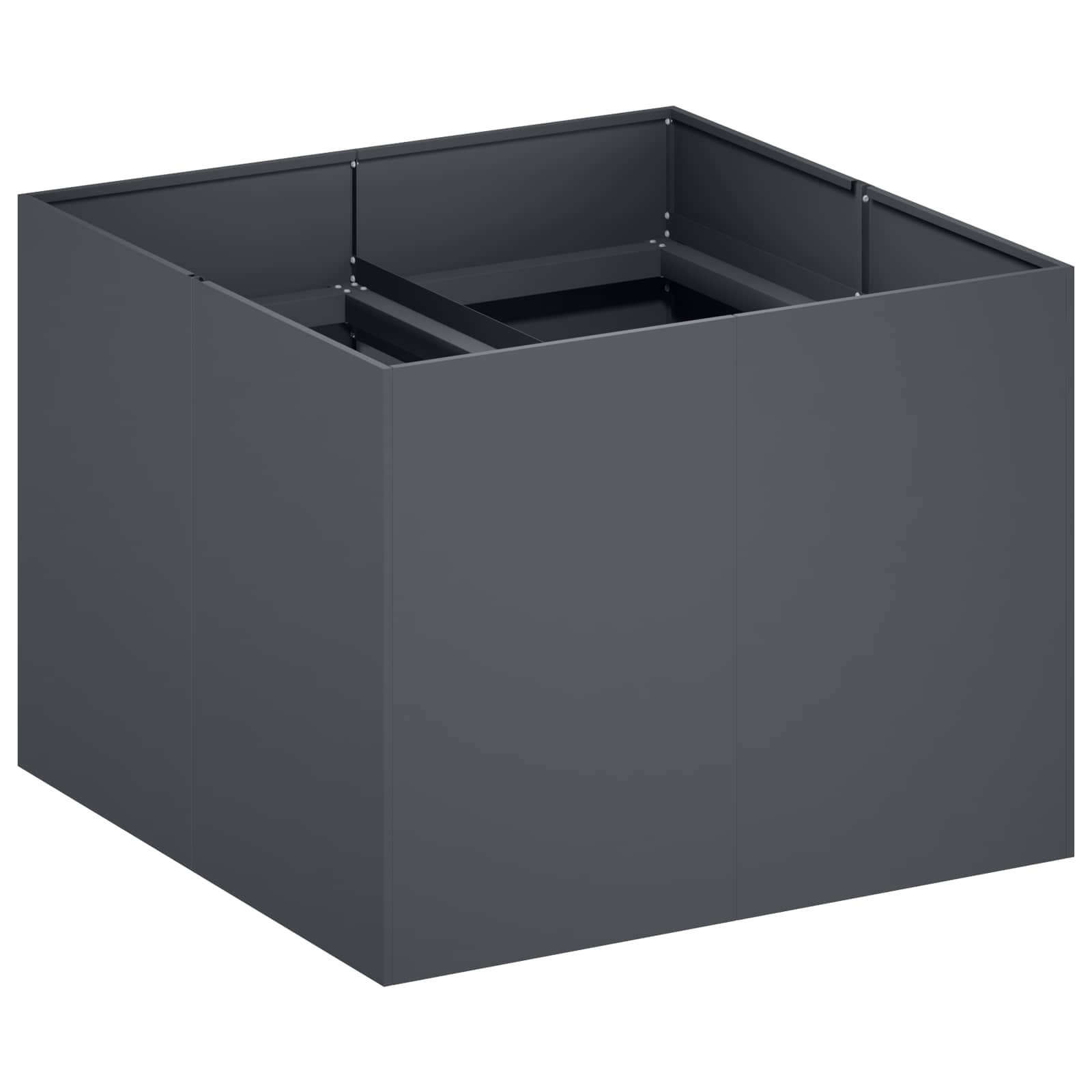 Vrtna saksija Antracit 80 x 80 x 60 cm Čelična vrata
