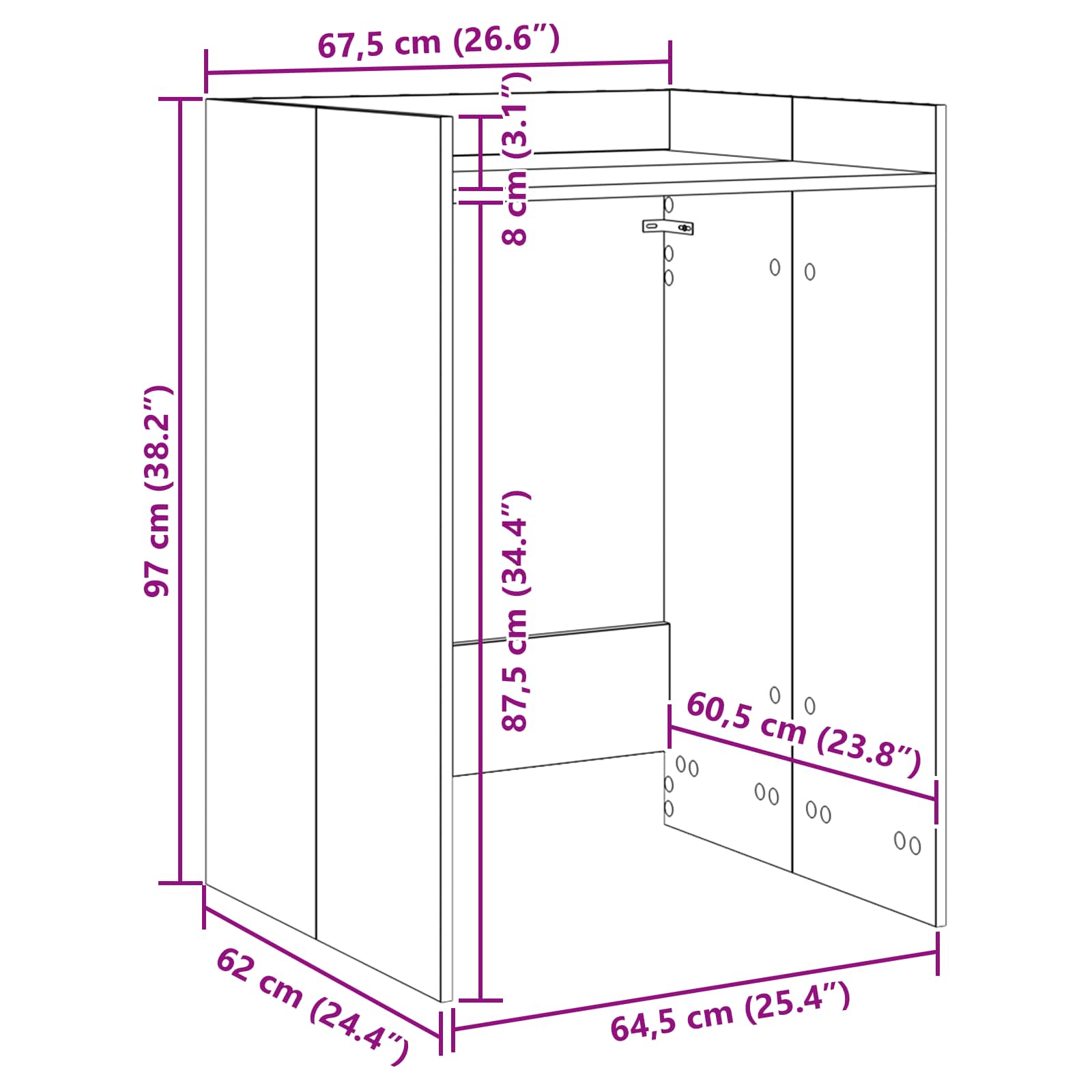 Ormar za perilicu rublja Siva Sonoma 67,5 x 62 x 97 cm