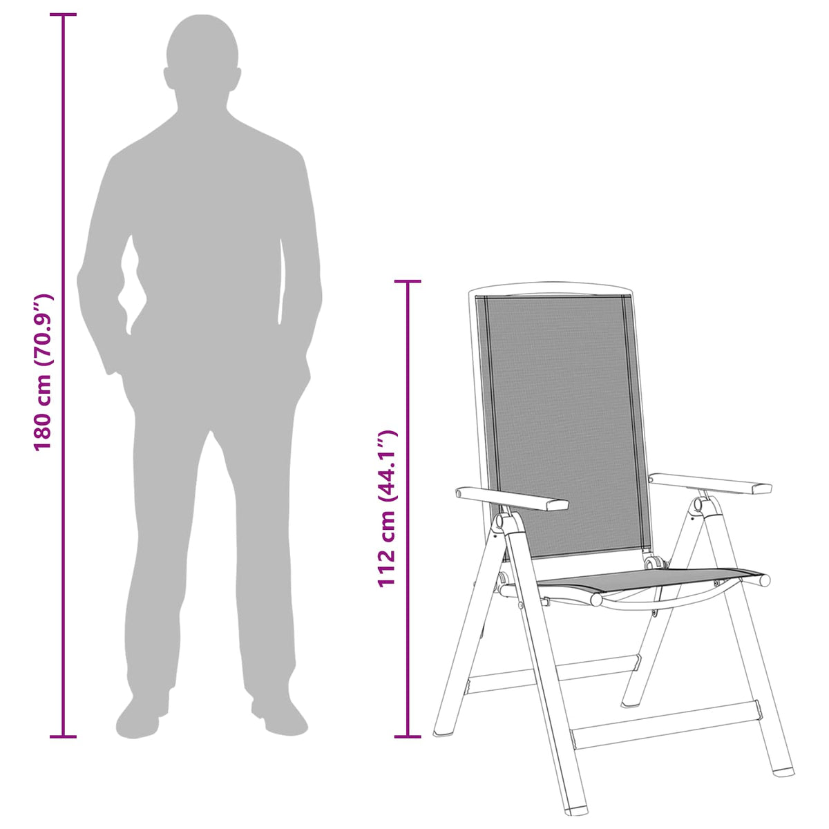 Ležaljke u vrtu 2 pcs Crna 58 x 71 x 112 cm Tekstilen