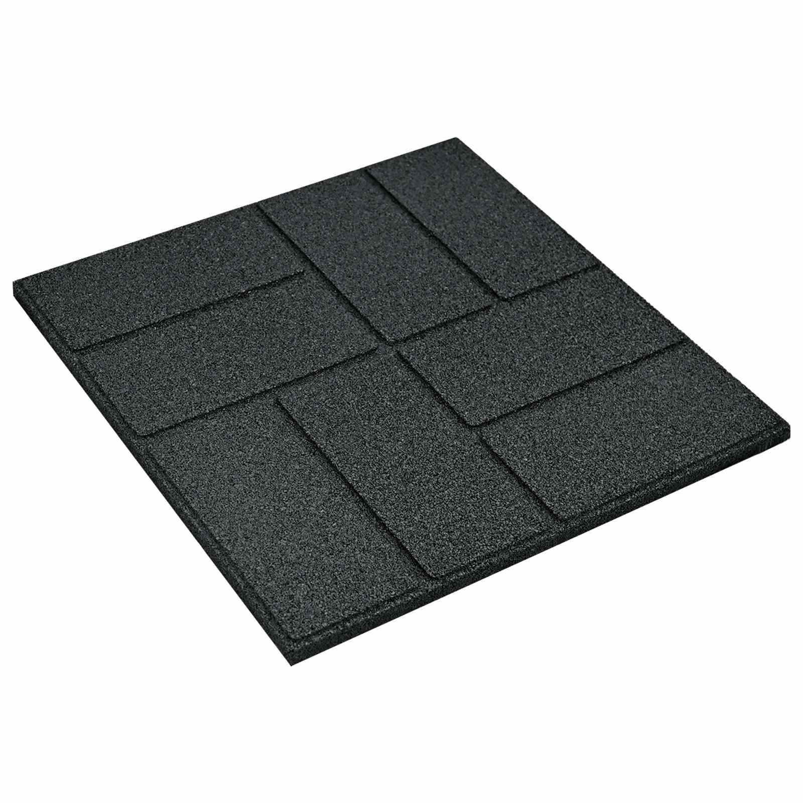 Kamen za hodanje 6 pcs Crna 40,5 x 40,5 x 2 cm Guma