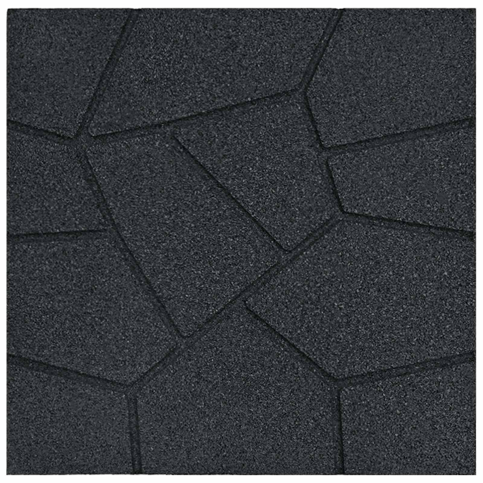 Kamen za hodanje 6 pcs Crna 40,5 x 40,5 x 2 cm Guma