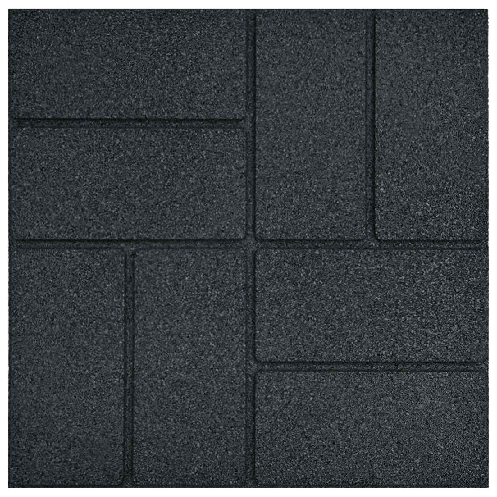 Kamen za hodanje 6 pcs Crna 40,5 x 40,5 x 2 cm Guma