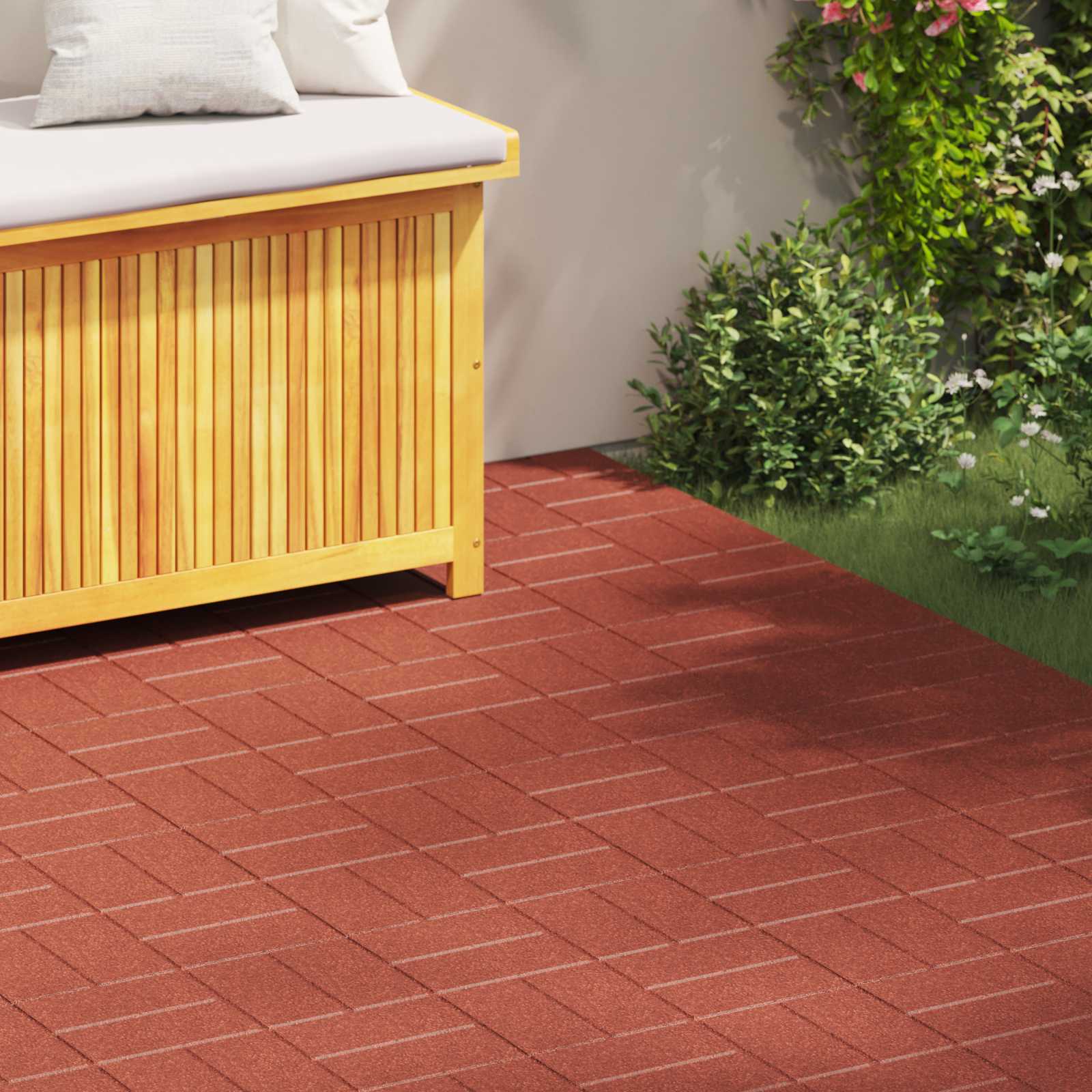 Kamen za hodanje 6 pcs Crvena 40,5 x 40,5 x 2 cm Guma