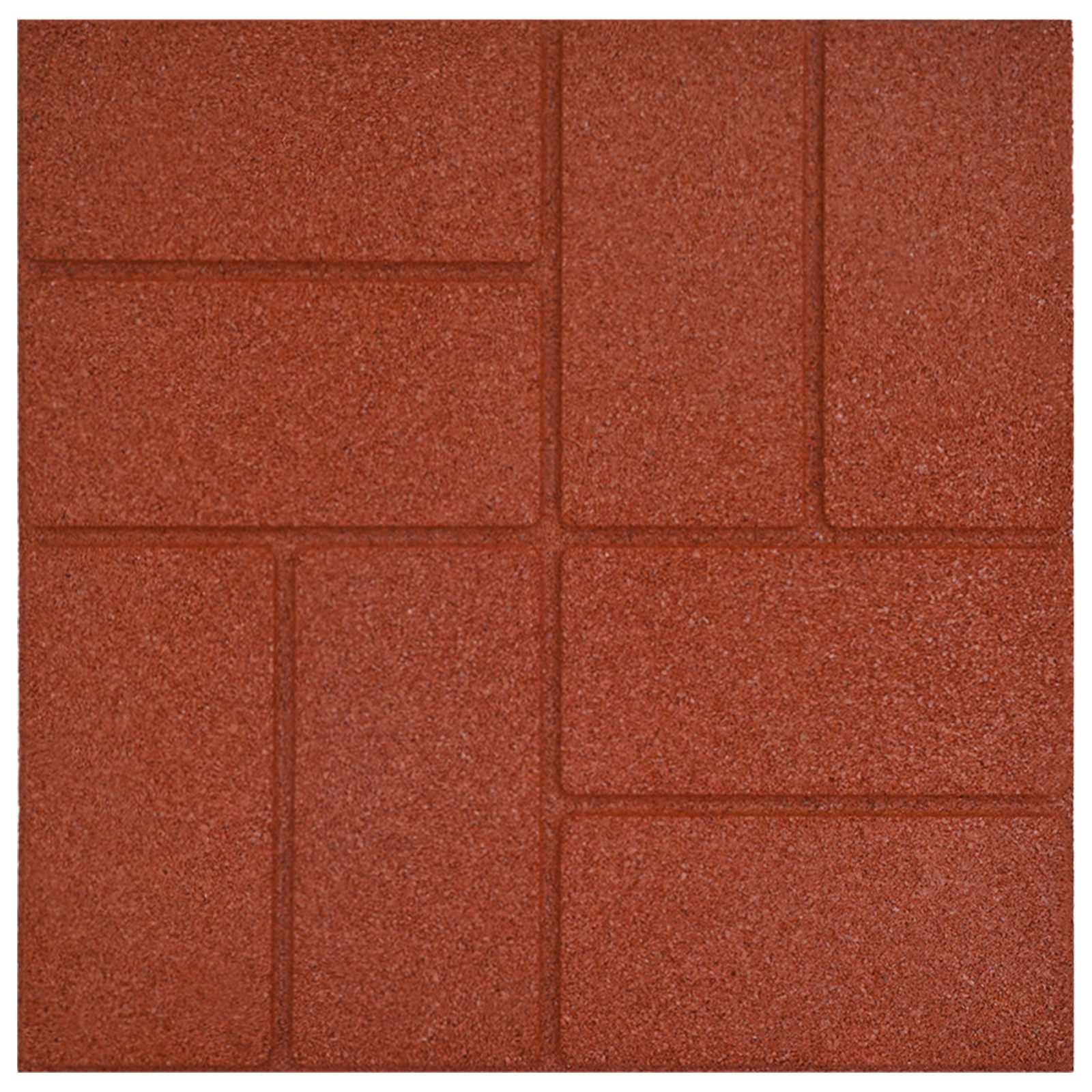 Kamen za hodanje 6 pcs Crvena 40,5 x 40,5 x 2 cm Guma