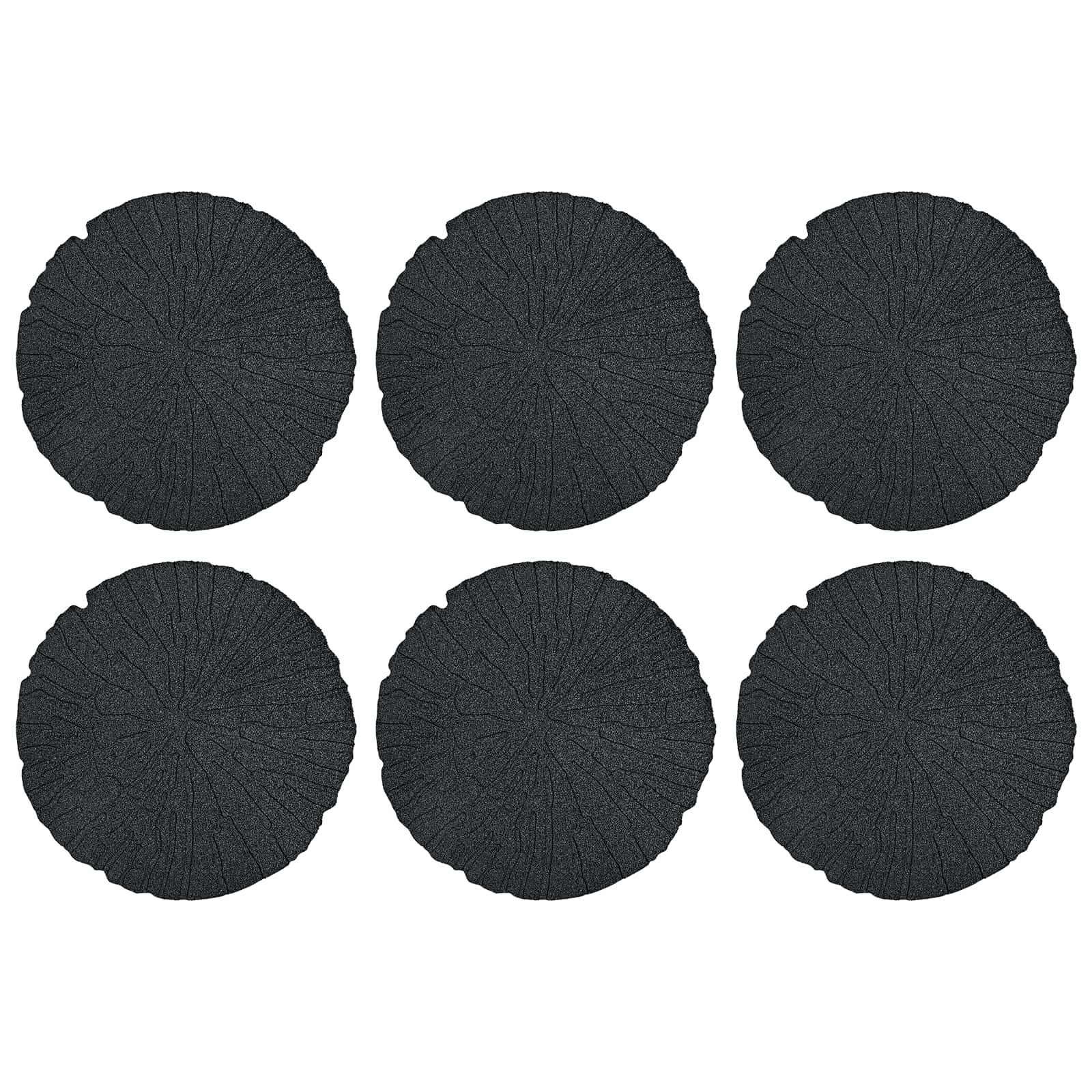 Kamen za hodanje 6 pcs Crna Ø 45 x 1,8 cm Guma