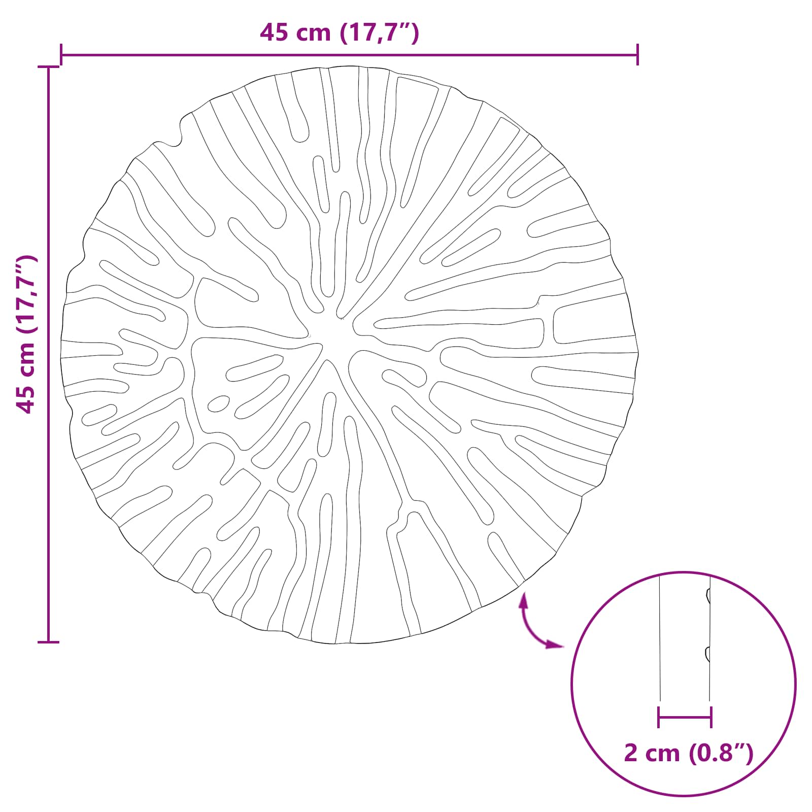 Kamen za hodanje 6 pcs Crvena Ø 45 x 1,8 cm Guma