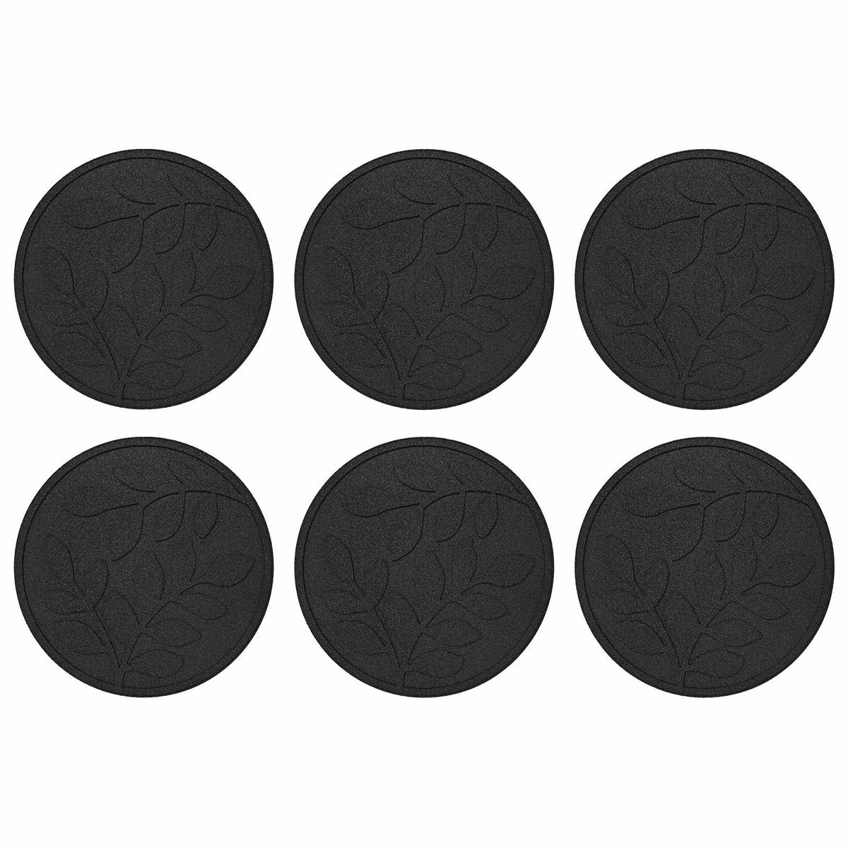 Kamen za hodanje 6 pcs Crna Ø 44 x 2 cm Guma
