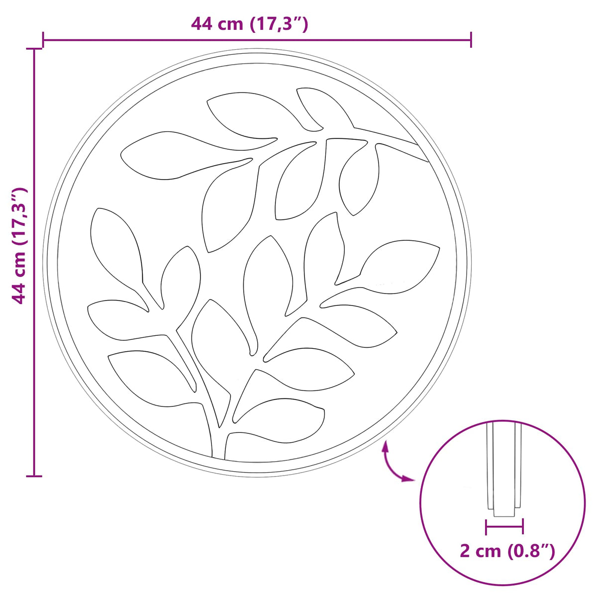 Kamen za hodanje 6 pcs Crna Ø 44 x 2 cm Guma