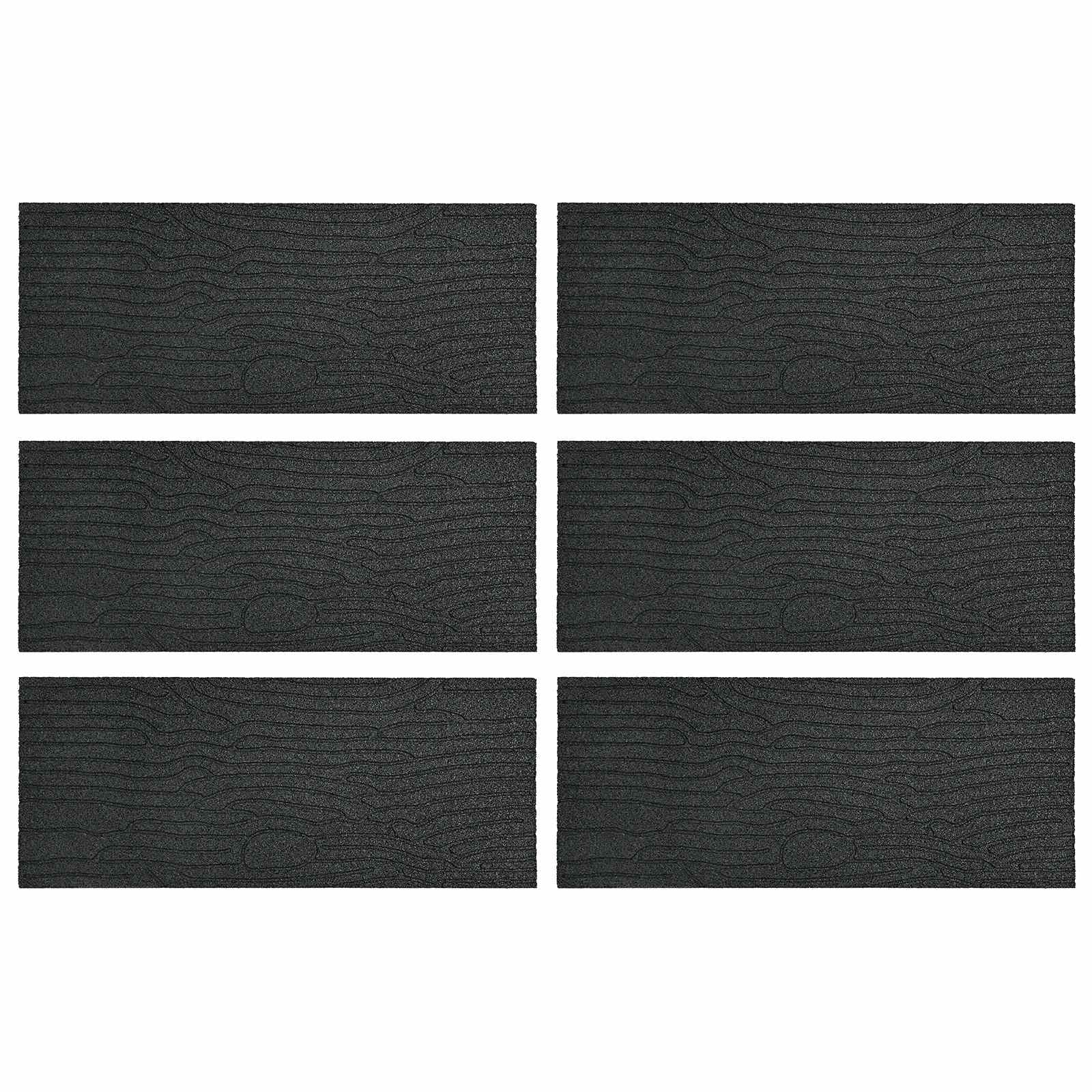 Kamen za hodanje 6 pcs Crna 60,5 x 25 x 2 cm Guma