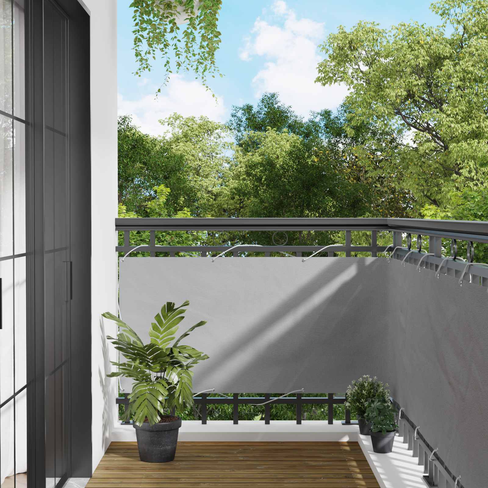 Balcony ekran Svijetlo siva 75 x 200 cm