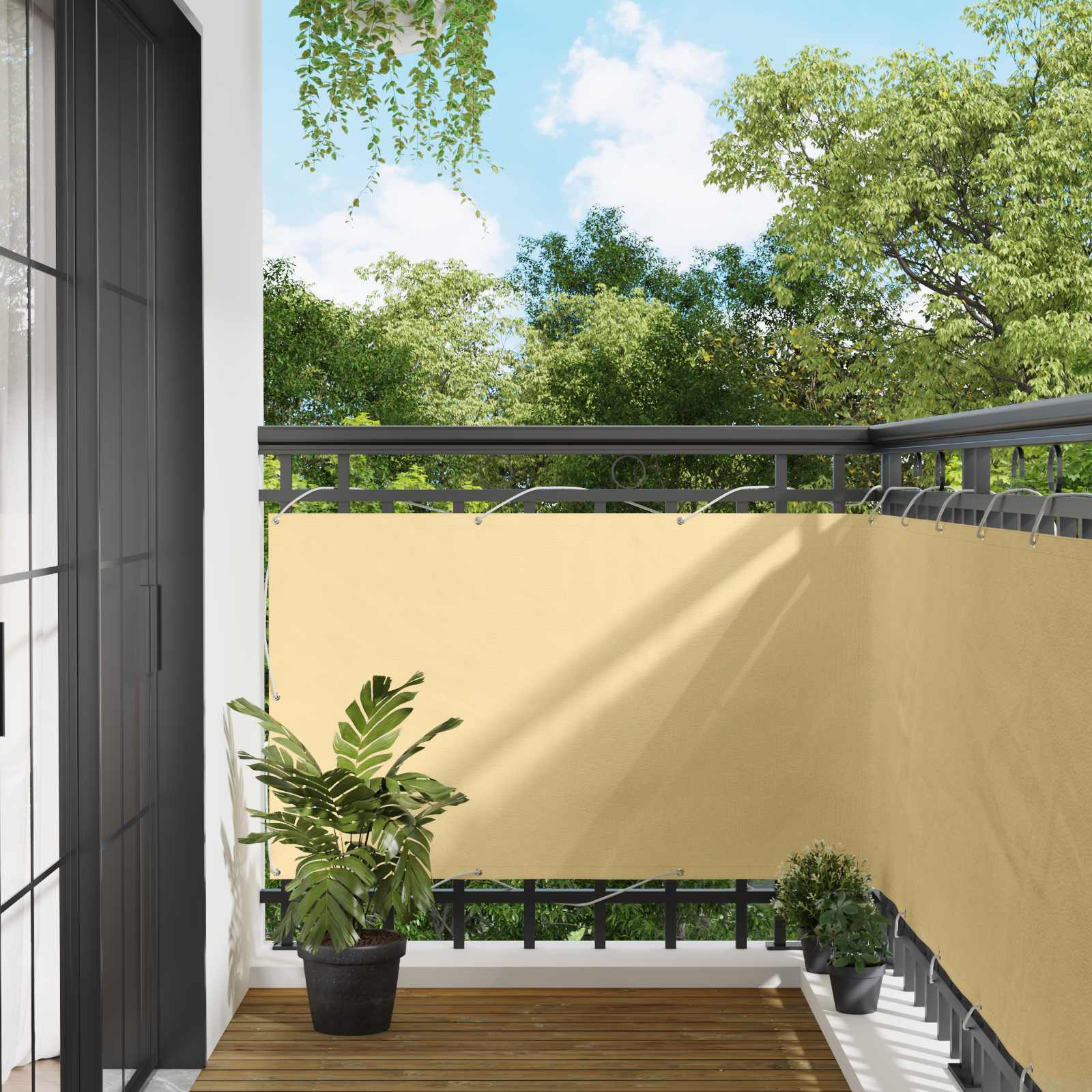 Balcony ekran 90 x 200 cm PU prekriveni oksford alu