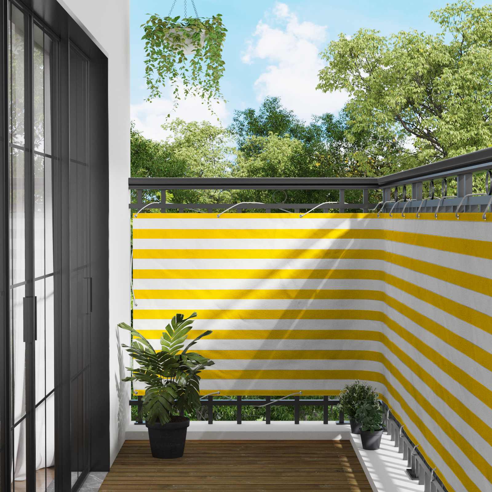 Balcony ekran Žuta i bijela 120 x 200 cm