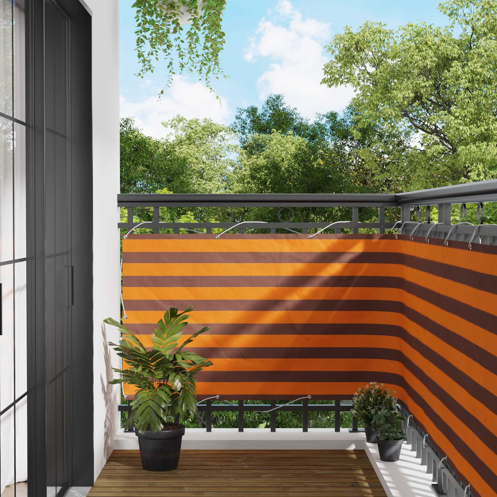 Balcony ekran Narančasta i smeđa 100 x 200 cm Oxford tkanina