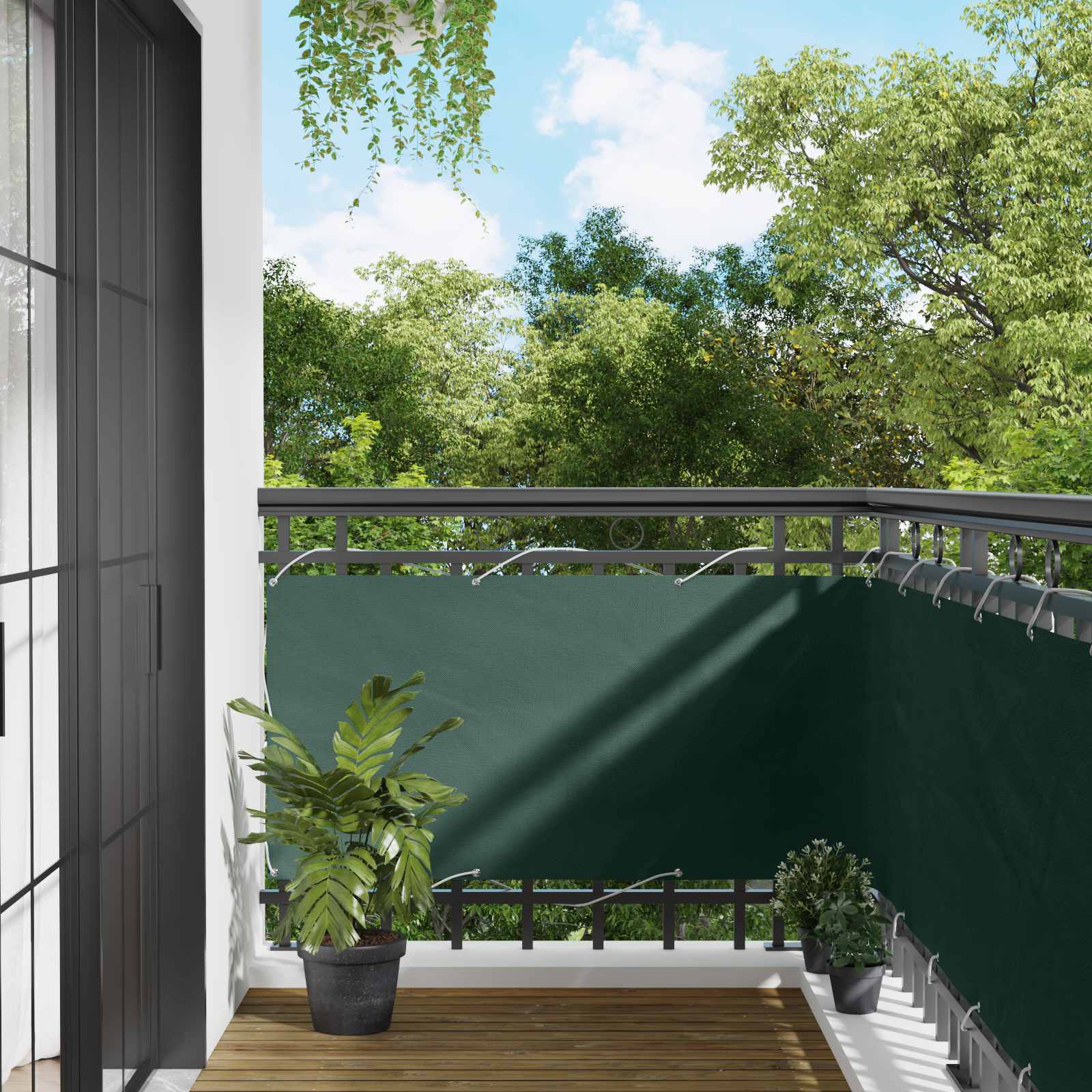 Balcony ekran 75 x 200 cm PU prekriveni oksford alu