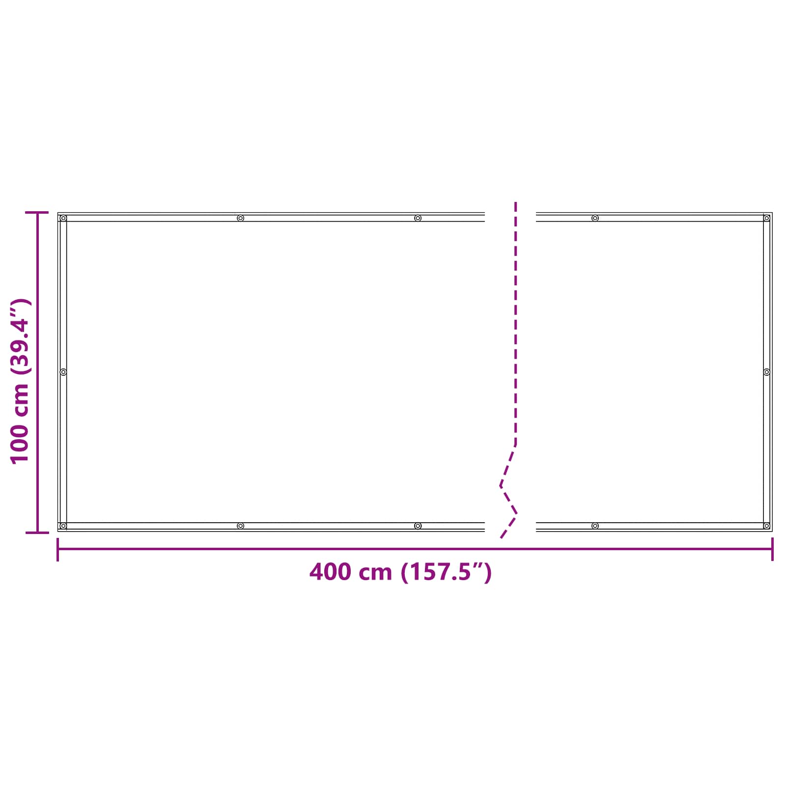 Balcony ekran Tamnozelena 100 x 400 cm Oxford tkanina