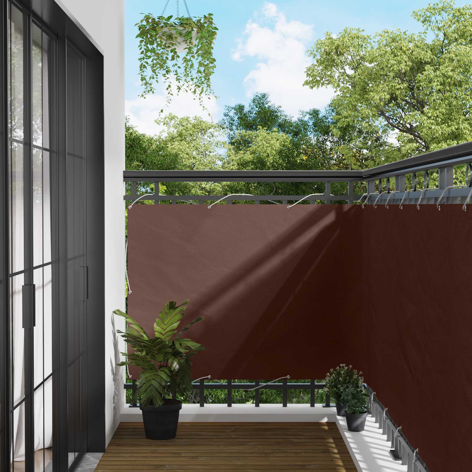 Balcony ekran Smeđa 110 x 400 cm Oxford tkanina