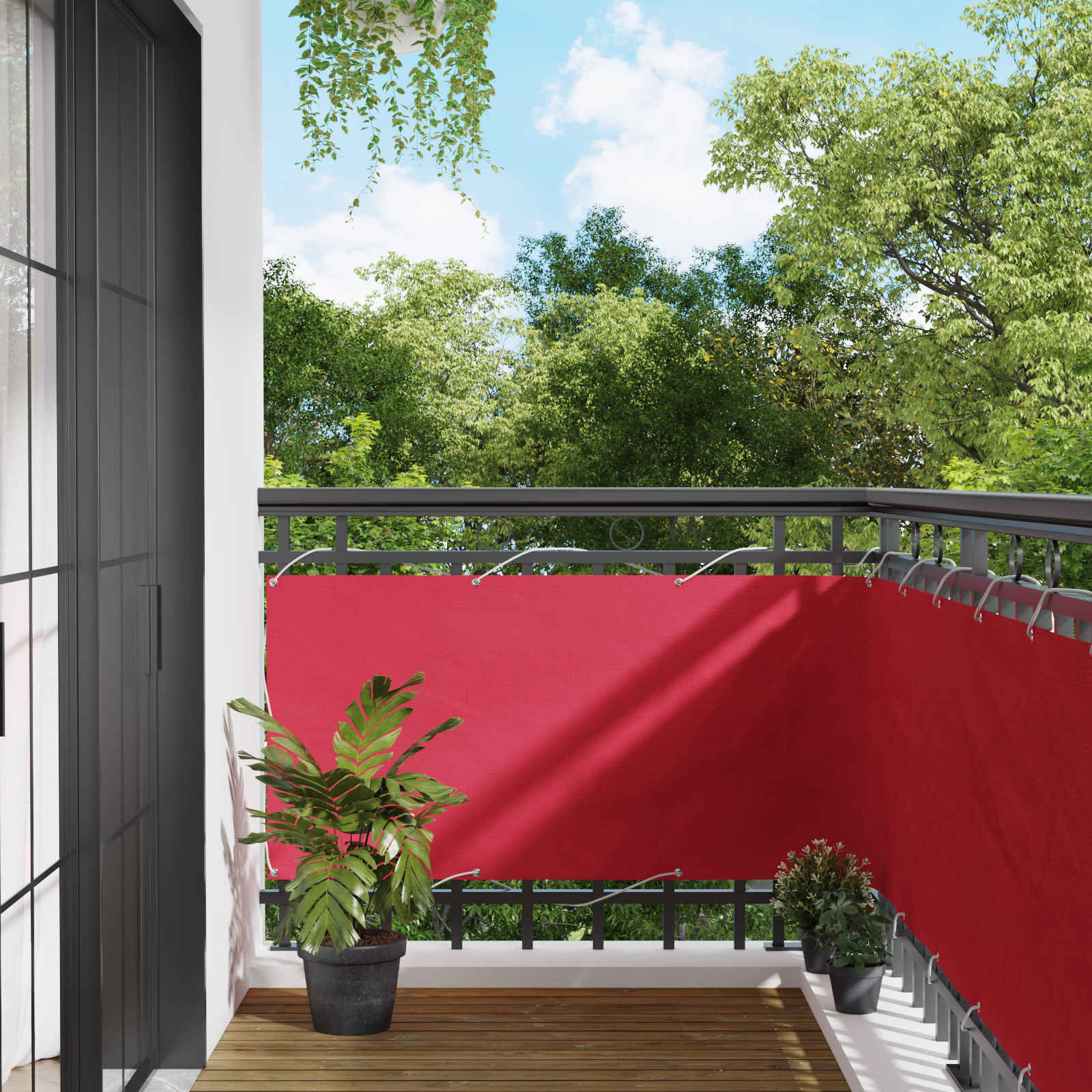 Balcony ekran Tamno crvena 75 x 600 cm
