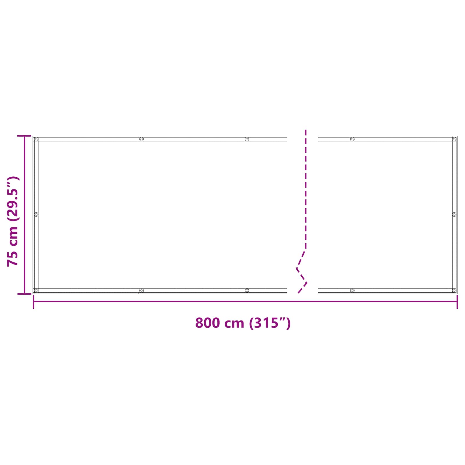 Balcony ekran Tamno crvena 75 x 800 cm