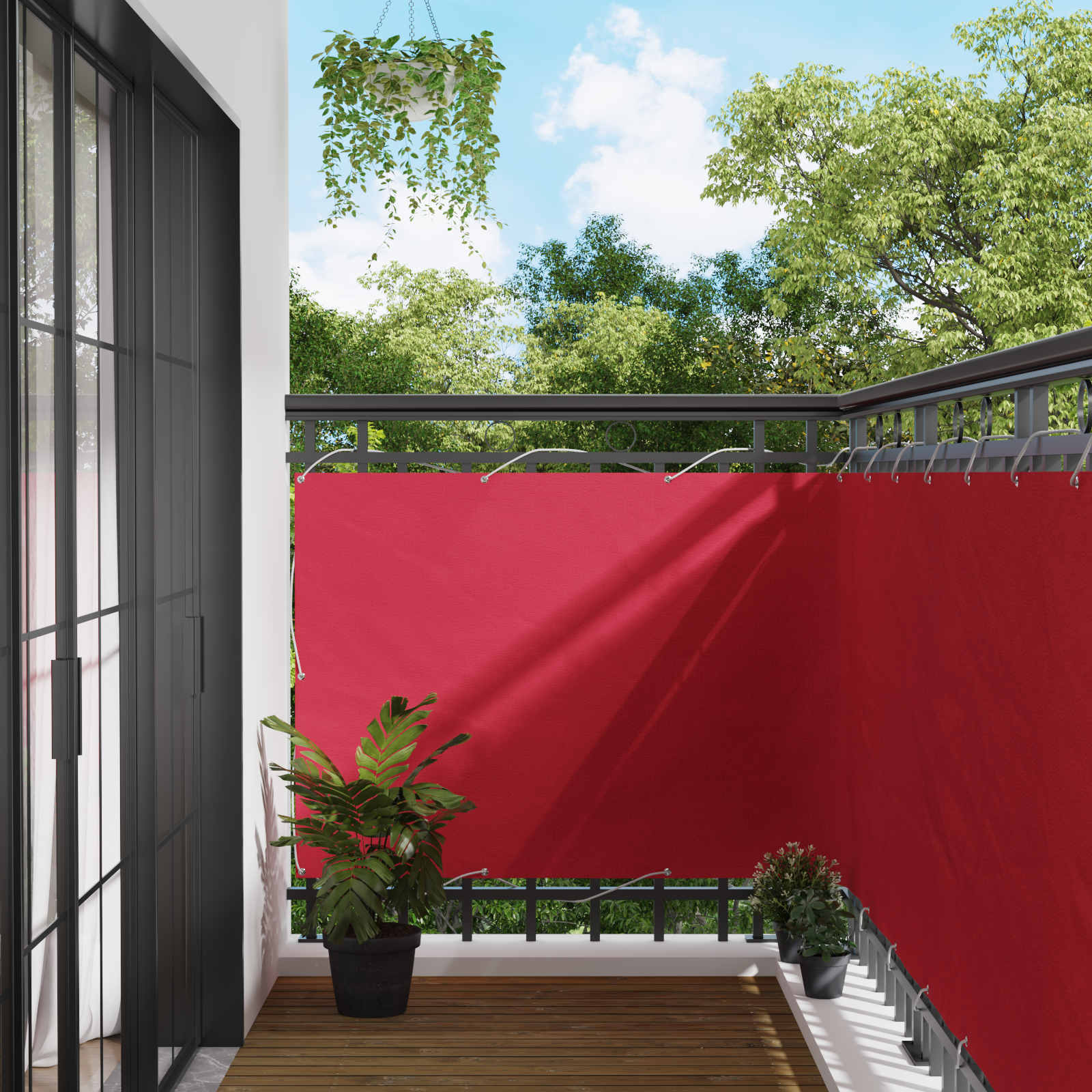 Balcony ekran Tamno crvena 120 x 400 cm