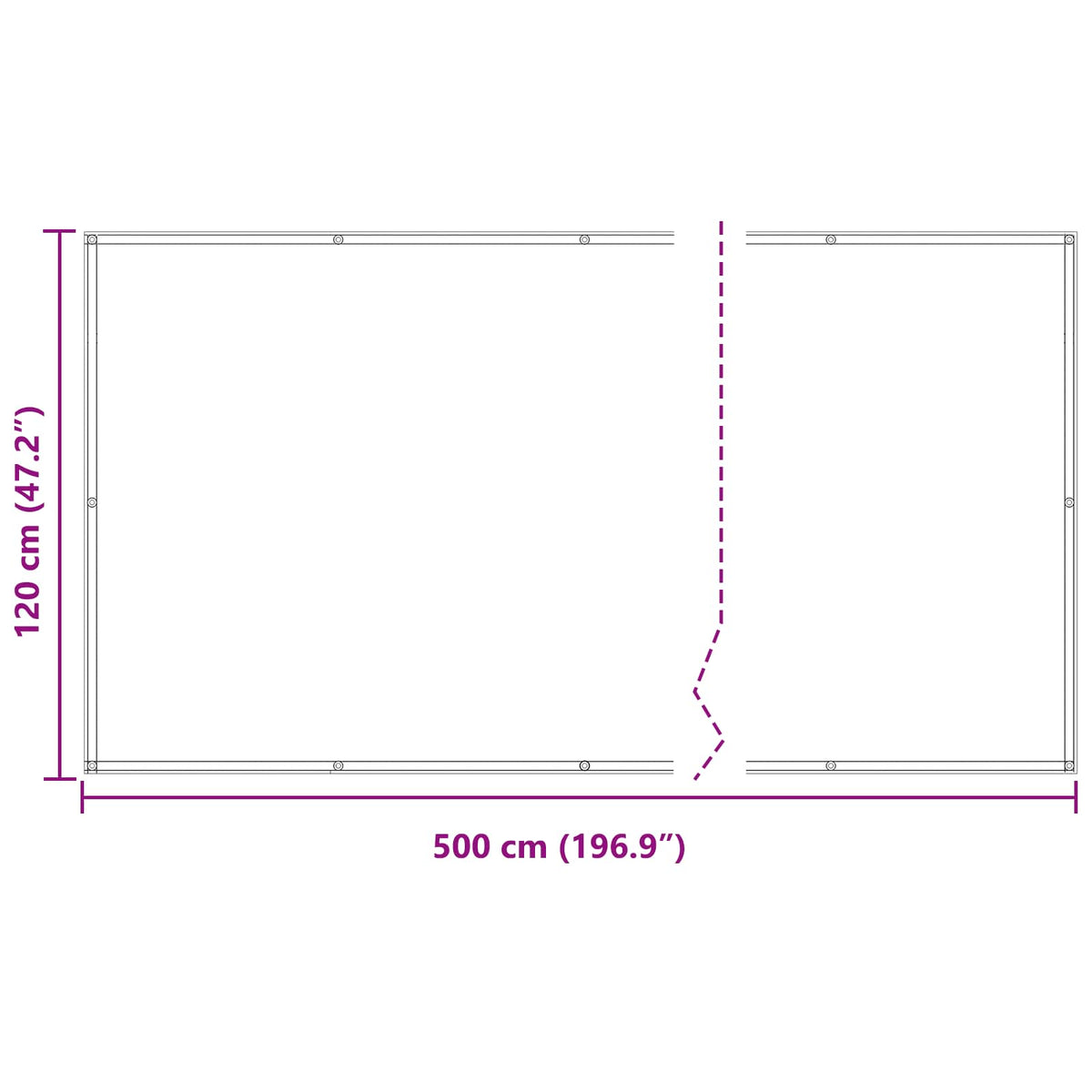 Balcony ekran Tamno crvena 120 x 500 cm
