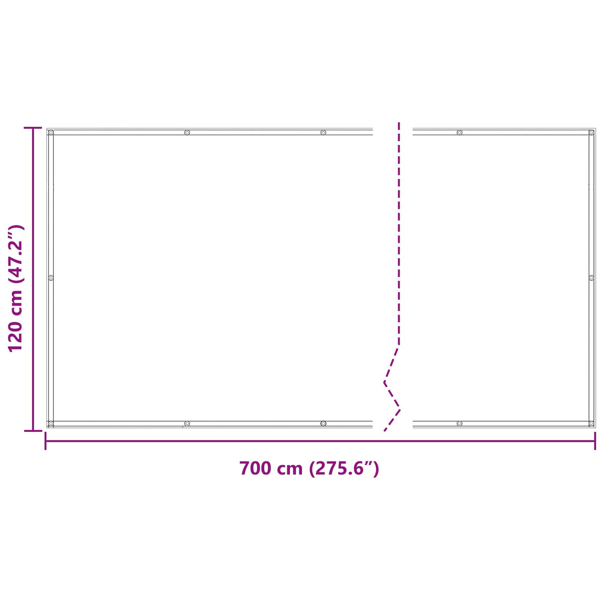 Balcony ekran Tamno crvena 120 x 700 cm