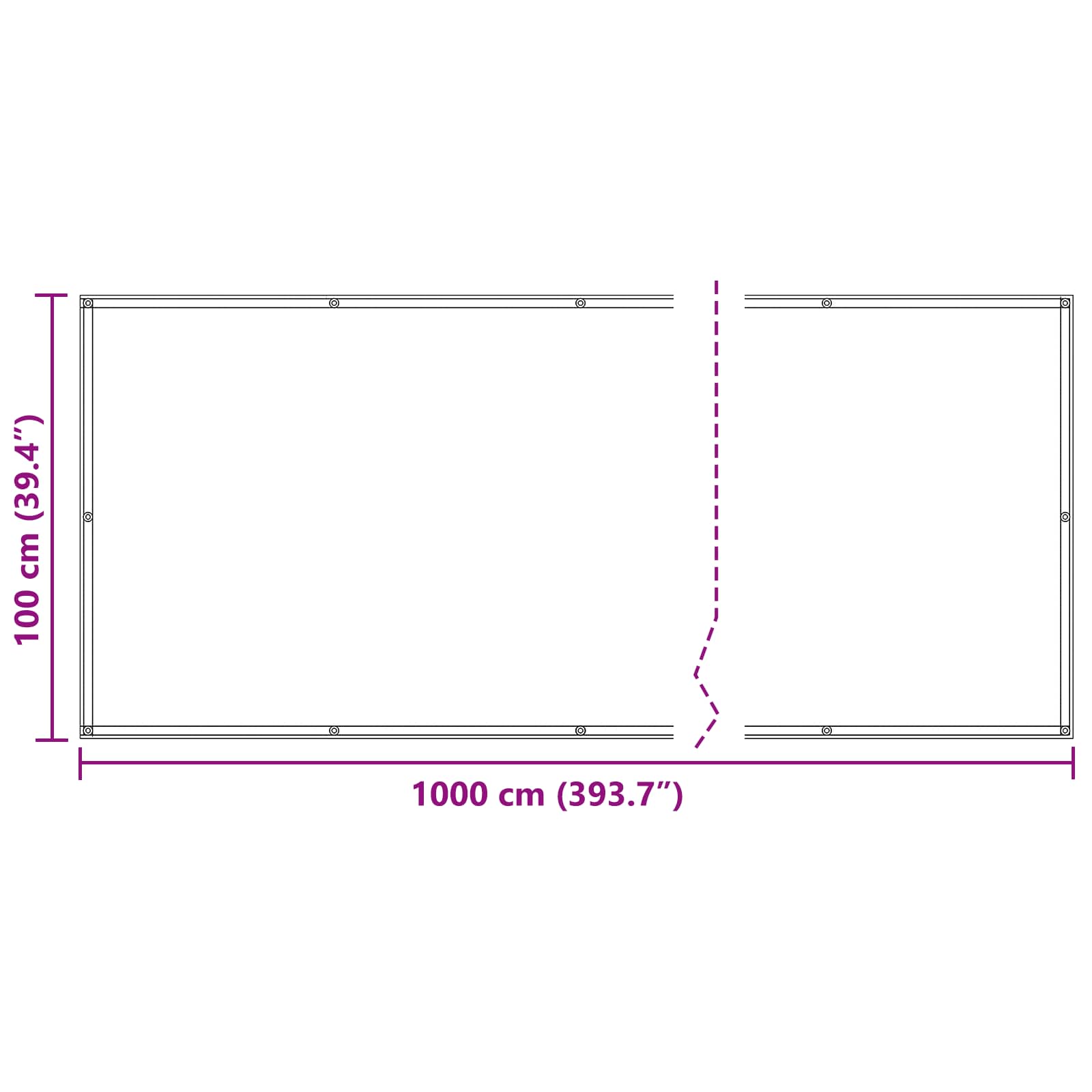 Balcony ekran Svijetlo siva i bijela. 100 x 1000 cm