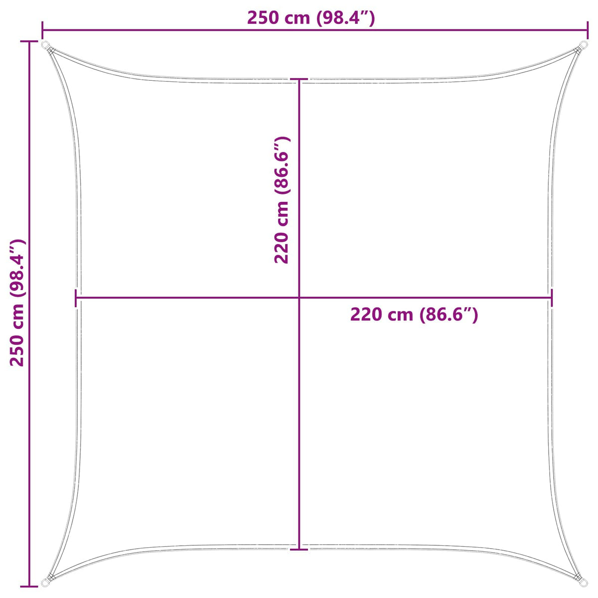 Jedro za sunce Narančasta i smeđa 2,5 x 2,5 m