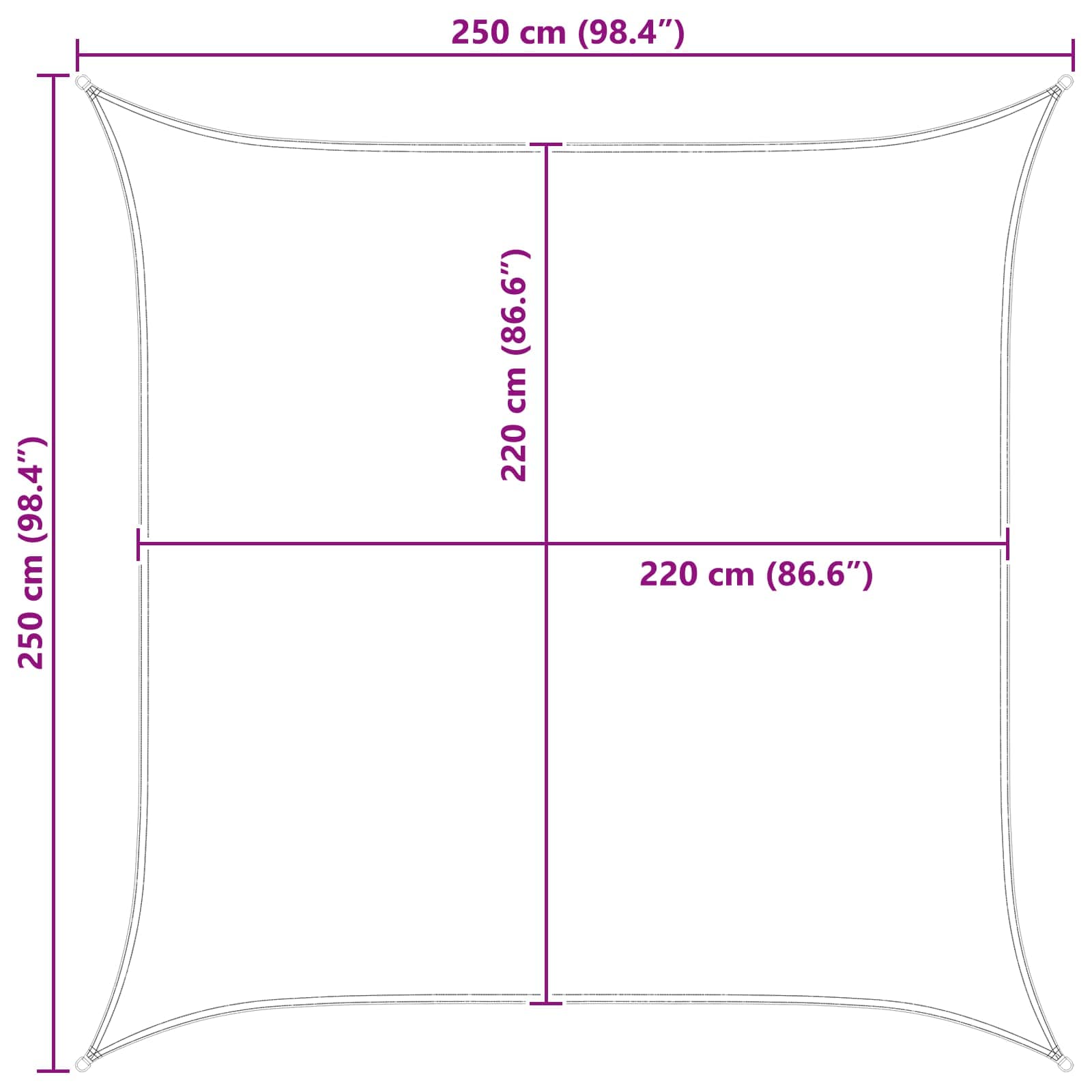 Jedro za sunce Žuta i bijela 2,5 x 2,5 m 100% poliester Oxford
