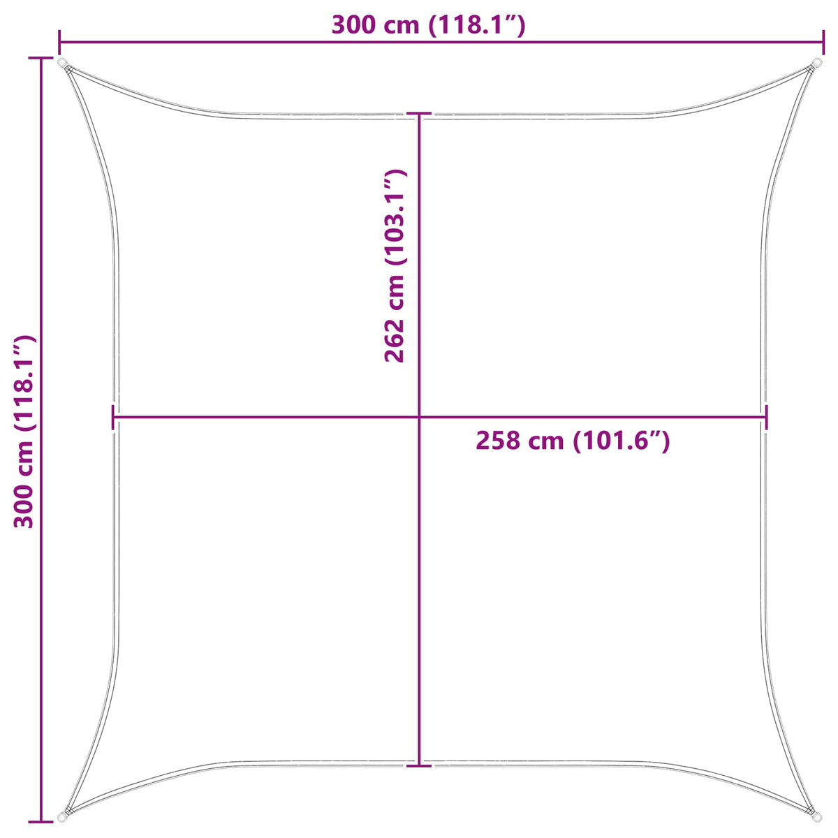 Jedro za sunce Plava i bijela 3 x 3 m 100% poliester Oxford