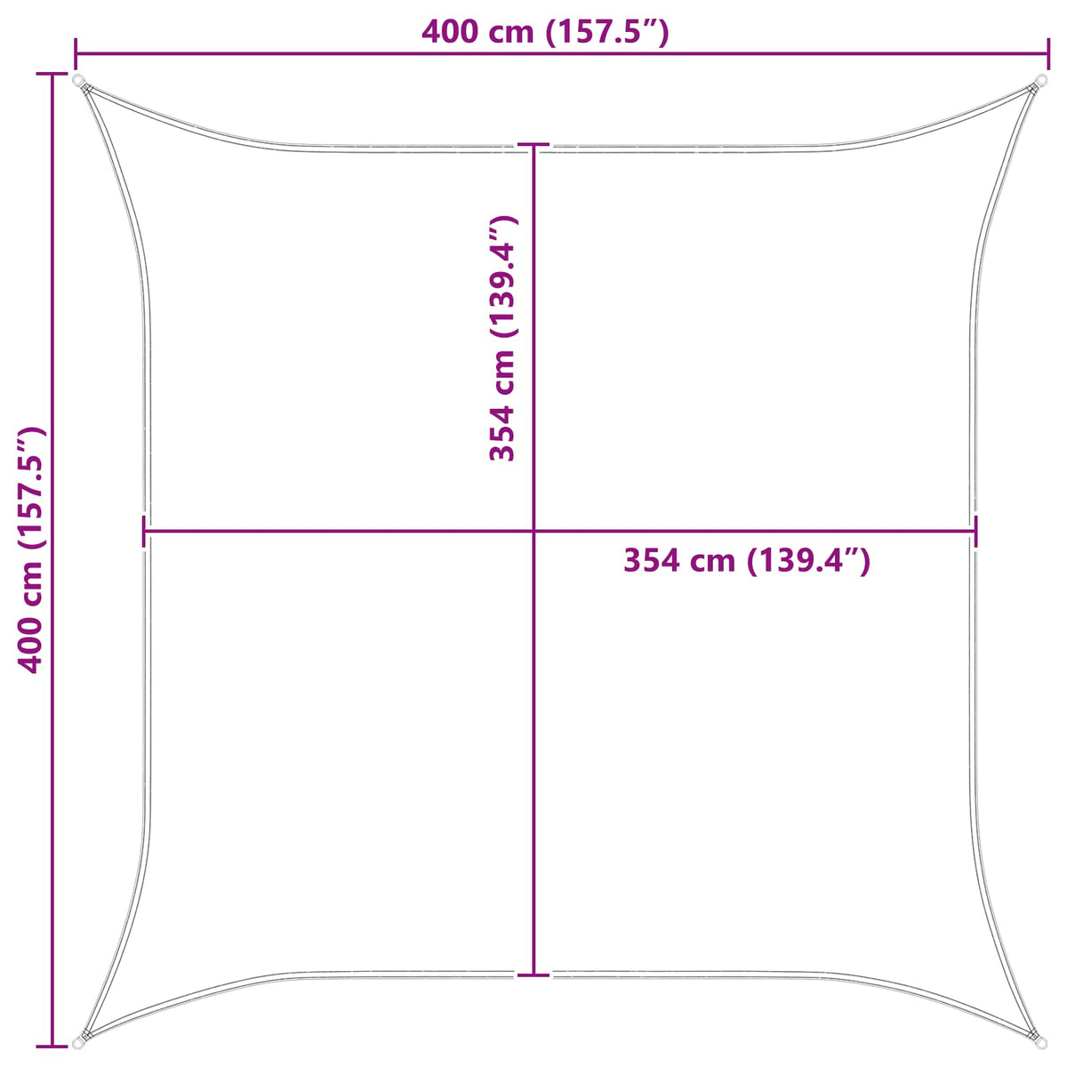 Jedro za sunce Plava i bijela 4 x 4 m 100% poliester Oxford