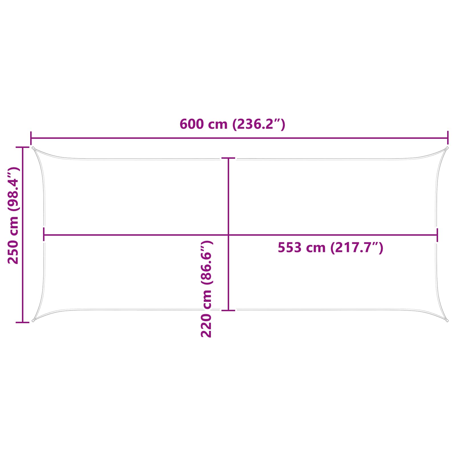Jedro za sunce Antracit 6 x 2,5 m 100% poliester Oxford
