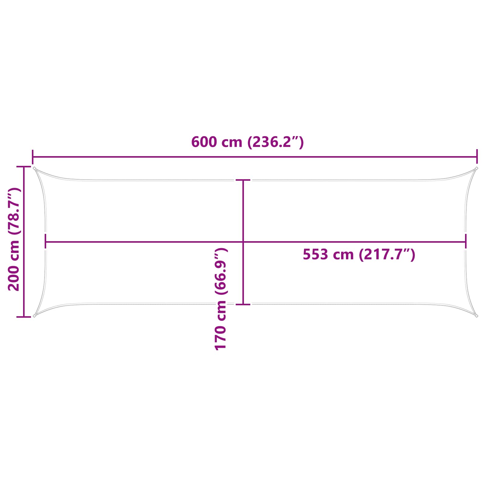 Jedro za sunce Crvena 6 x 2 m 100% poliester Oxford