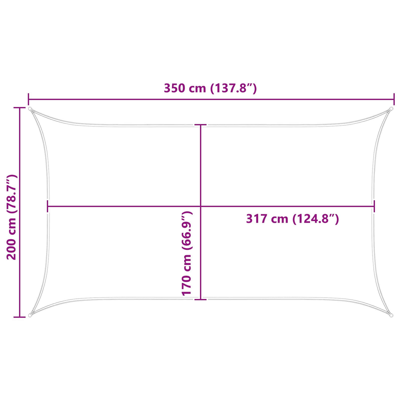 Jedro za sunce Plava i bijela 3,5 x 2 m 100% poliester Oxford