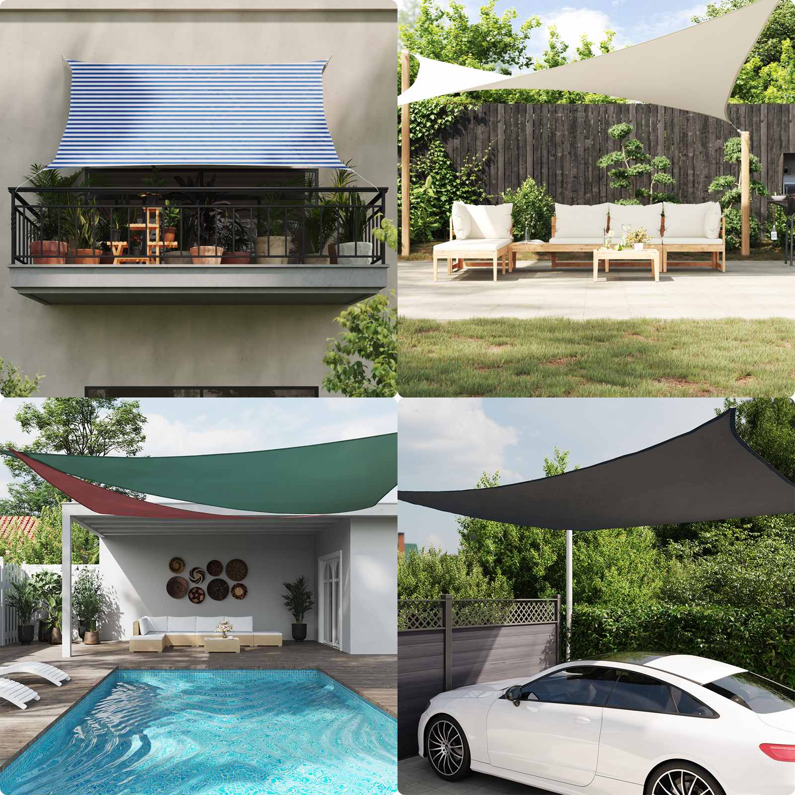 Jedro za sunce Plava i bijela 5 x 2,5 m 100% poliester Oxford