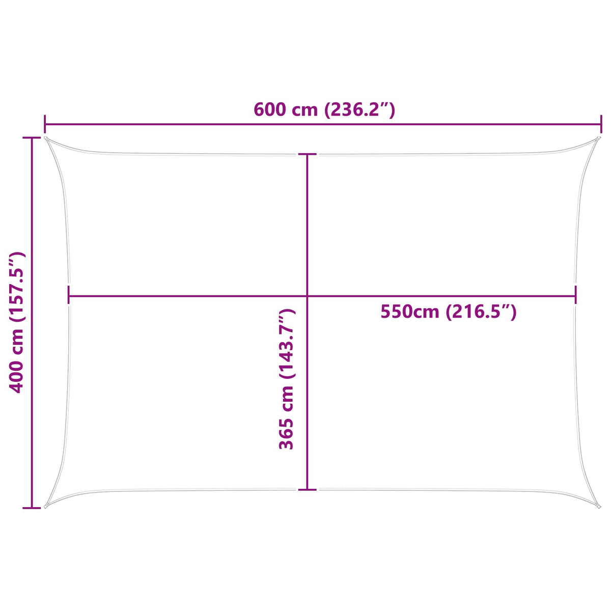 Jedro za sunce Svijetlo siva i bijela. 6 x 4 m