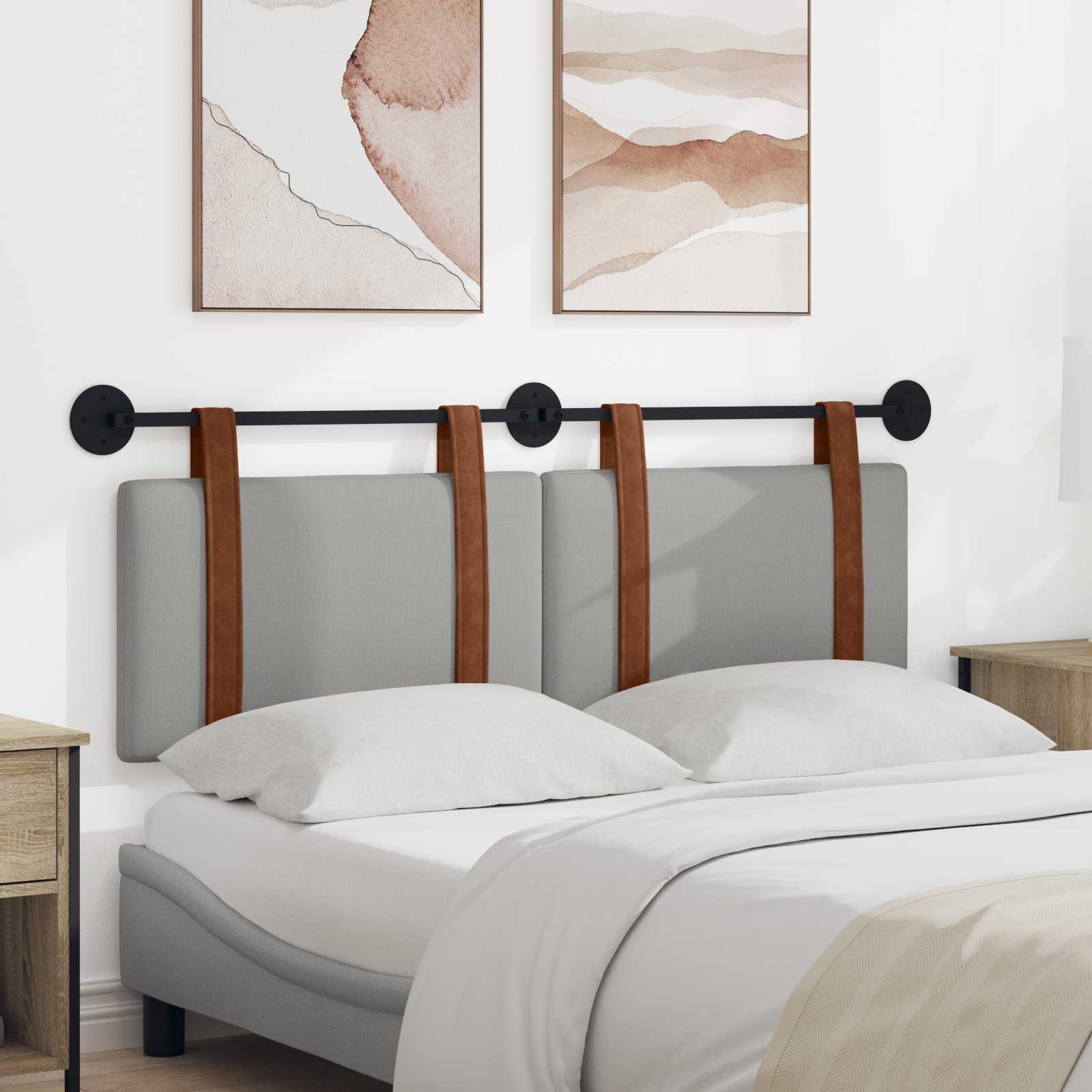 Držeće uzglavlje Zidne Oblačnosiva 130 x 55 x 5 cm Antikni PU