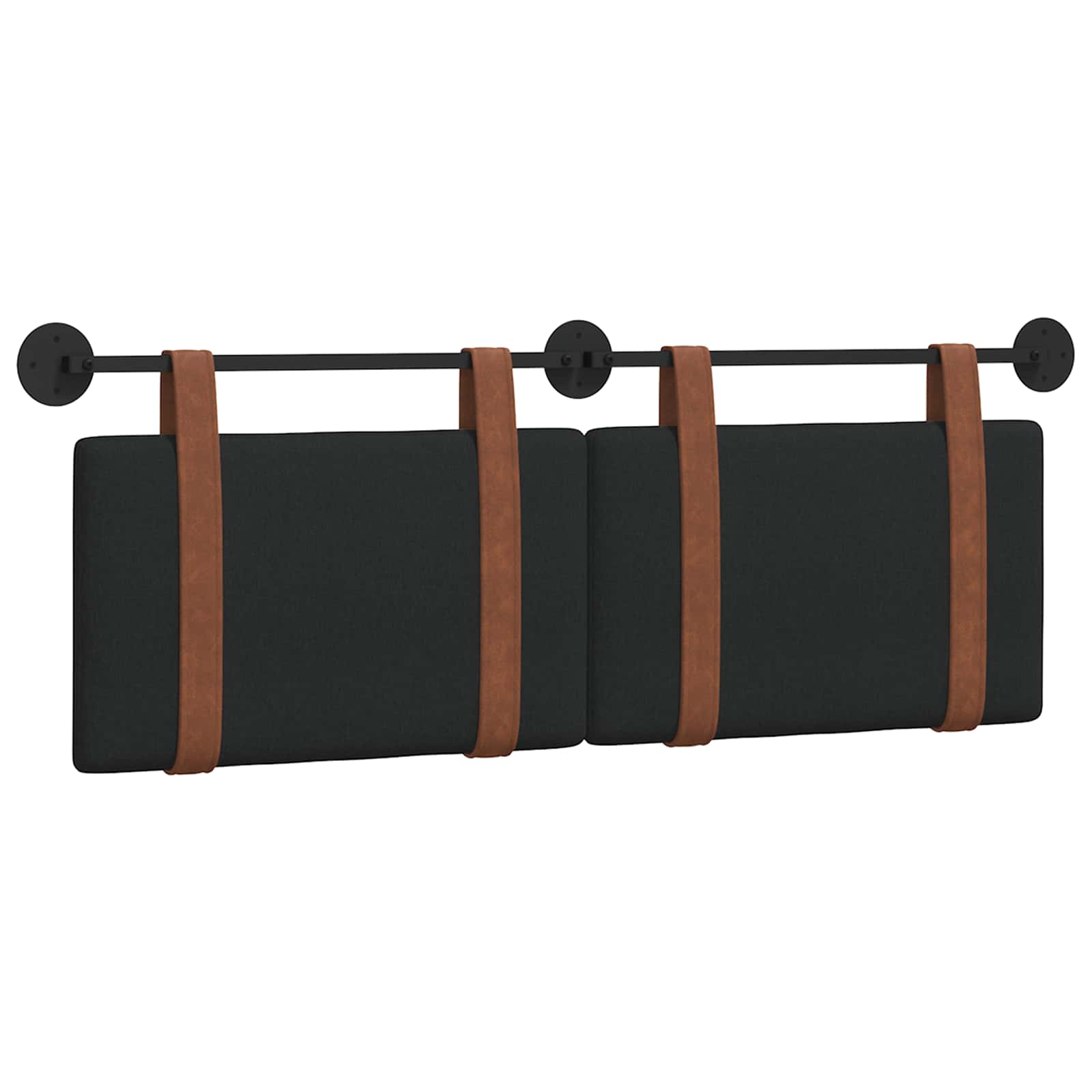 Držeće uzglavlje Zidne Crna 130 x 55 x 5 cm Antikni PU