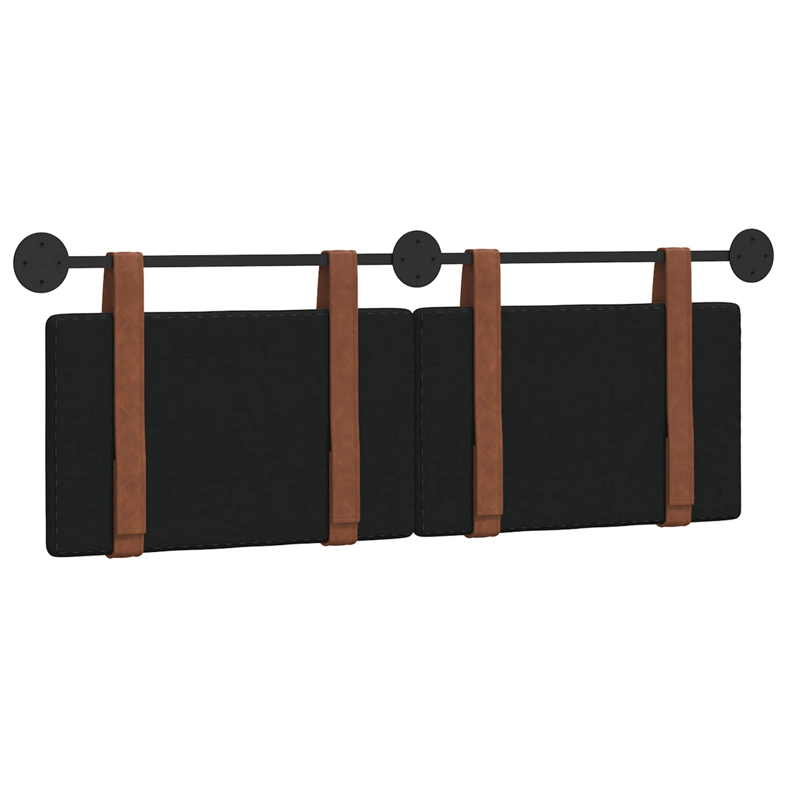 Držeće uzglavlje Zidne Crna 130 x 55 x 5 cm Antikni PU