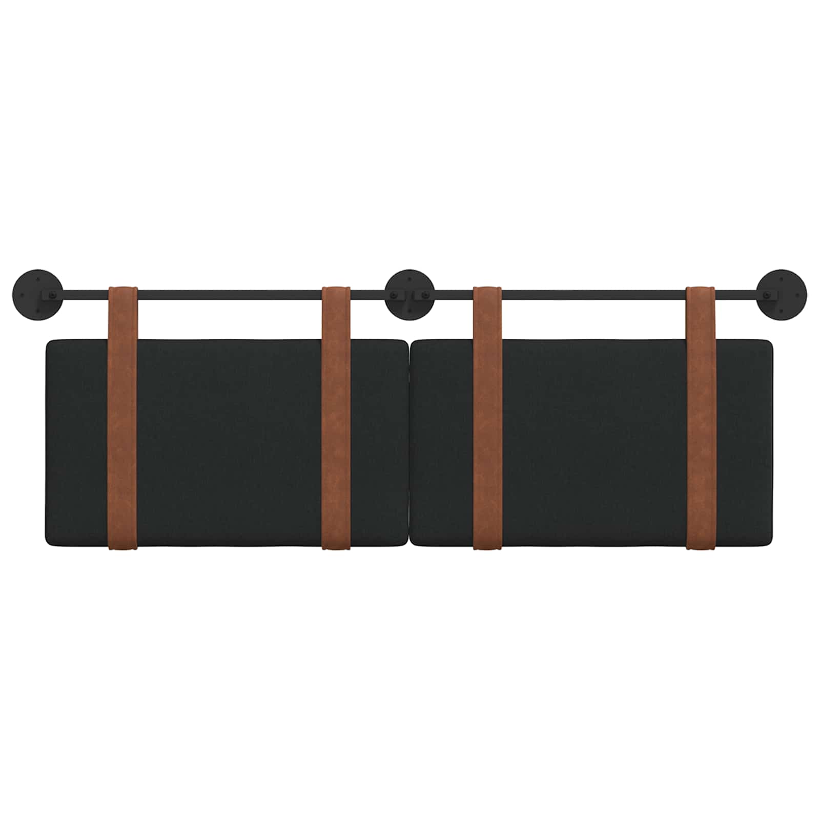 Držeće uzglavlje Zidne Crna 130 x 55 x 5 cm Antikni PU
