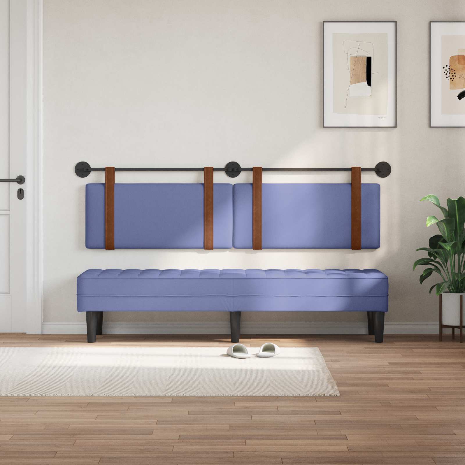 Držeće uzglavlje Zidne Traper plava 190 x 55 x 5 cm Antikni PU