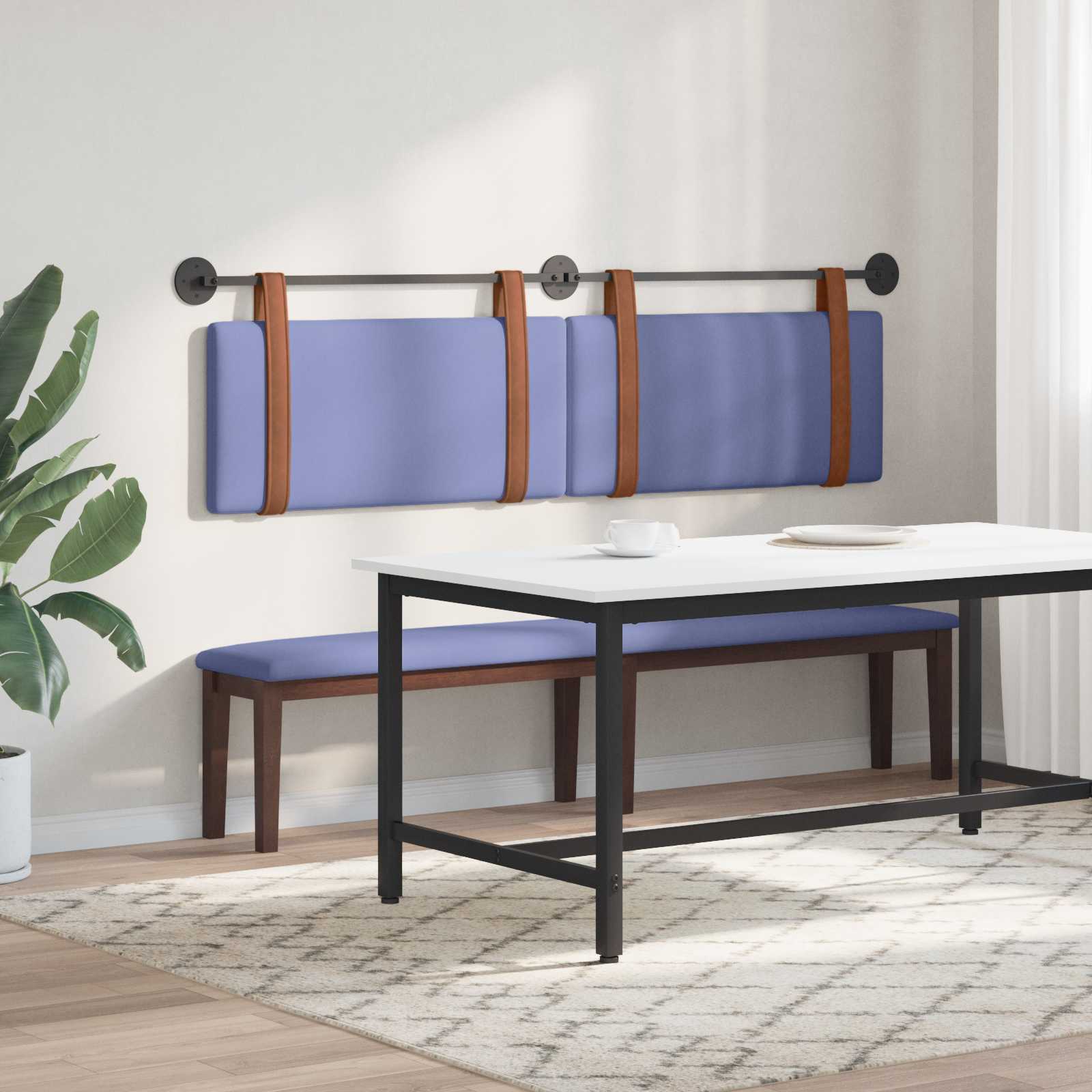 Držeće uzglavlje Zidne Traper plava 190 x 55 x 5 cm Antikni PU