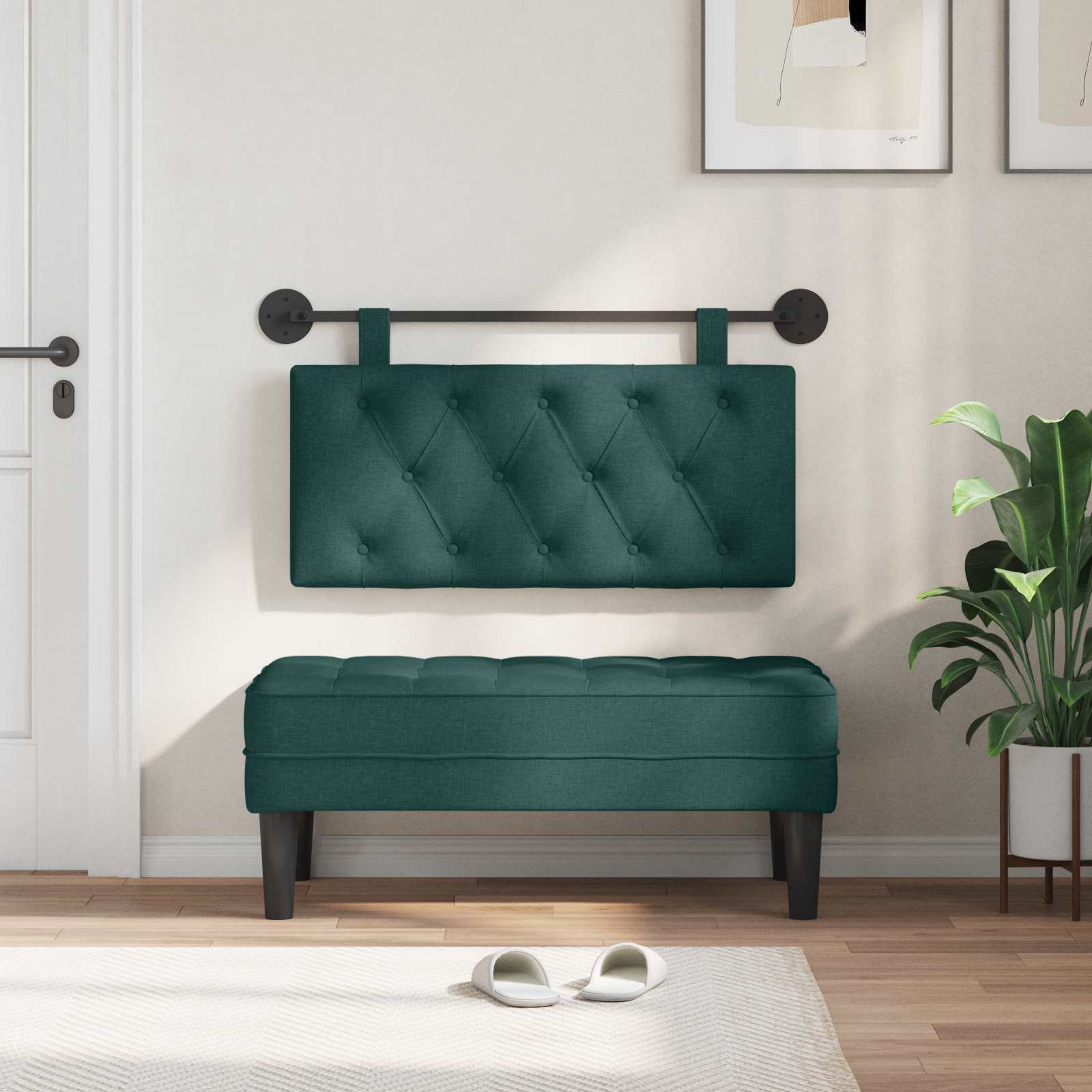 Viseće uzglavlje kreveta Tamnozelena Tkanina