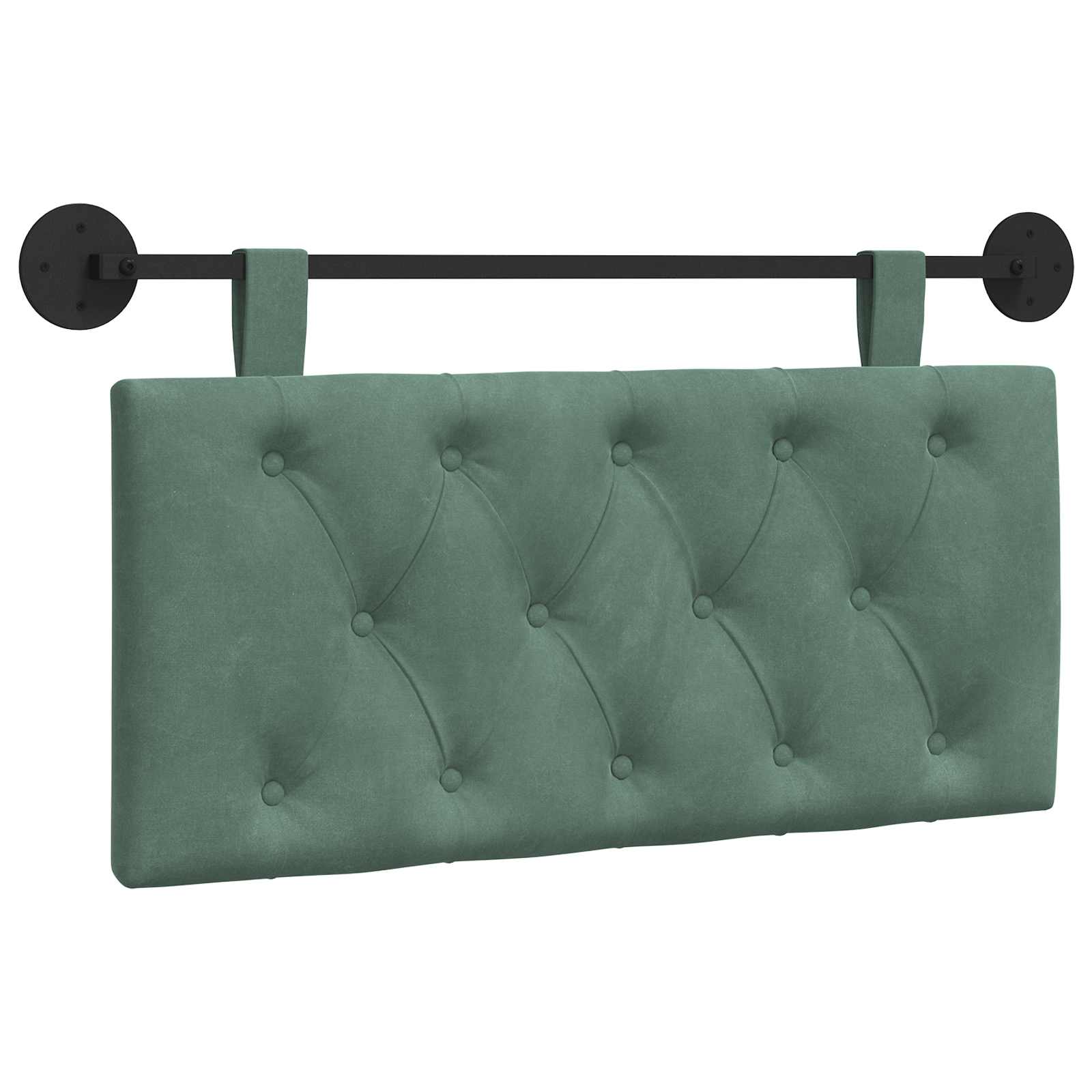 Viseće uzglavlje kreveta S LED svjetlom Morska zelena Baršun