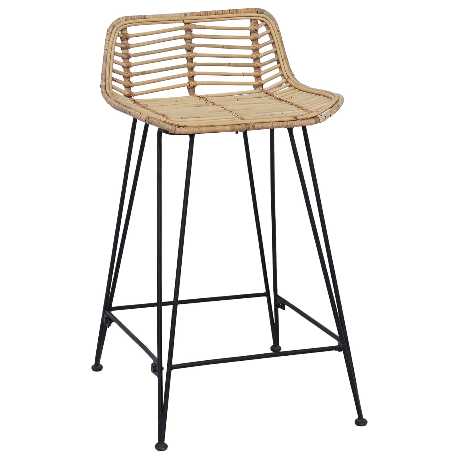 Barska stolica 2 pcs Prirodna 44 x 45 x 76 cm Ratan i Čelik