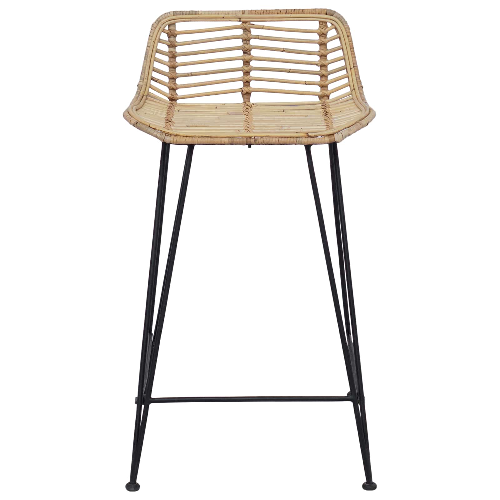 Barska stolica 2 pcs Prirodna 44 x 45 x 76 cm Ratan i Čelik