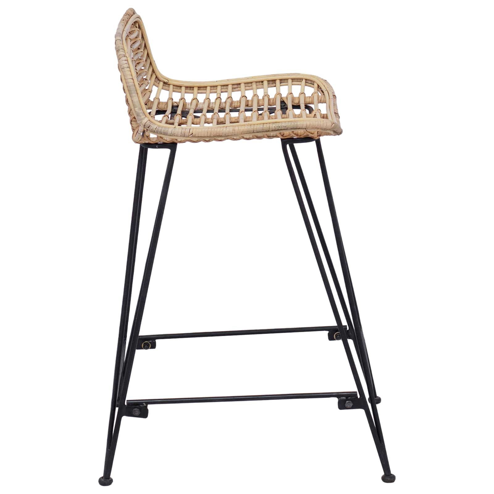 Barska stolica 2 pcs Prirodna 44 x 45 x 76 cm Ratan i Čelik