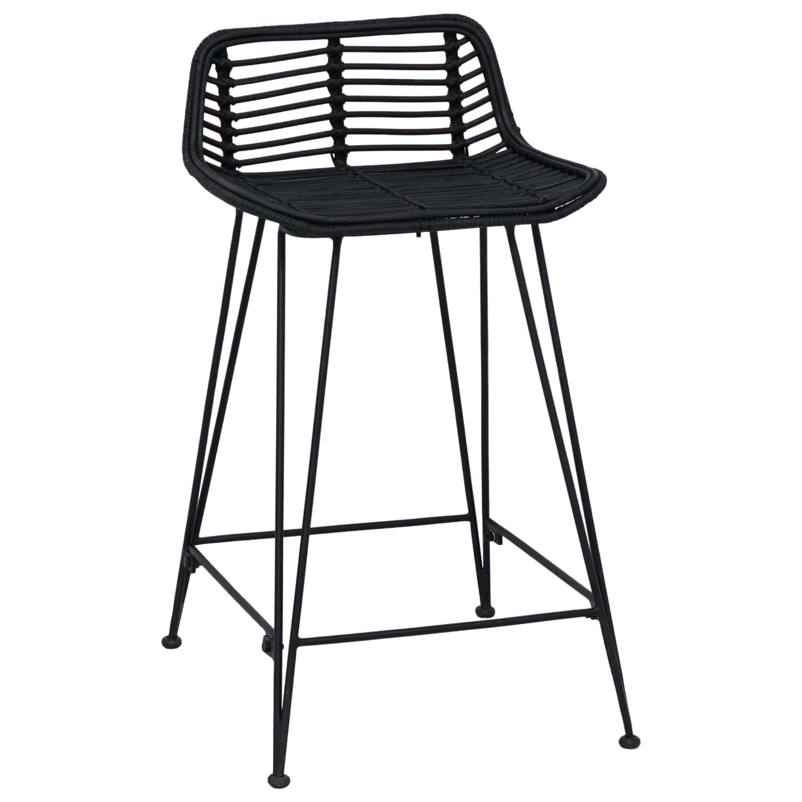 Barska stolica 2 pcs Crna 44 x 45 x 76 cm Ratan i Čelik